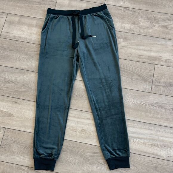 Alfani Pants - Alfani Intimates Women"s Velvet Drawstring Dark Teal Sweatpants, size Small